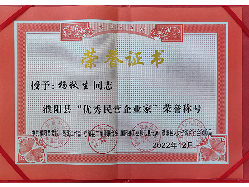 優(yōu)秀民營(yíng)企業(yè)家